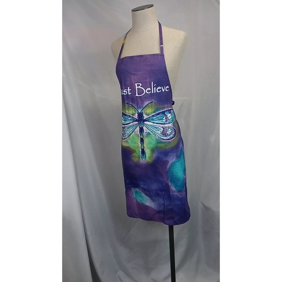Dragonfly Apron Just‎ Believe Pretty Purple Enchanted Stylish All Purpose Apron - Picture 10 of 15